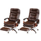 Fixed Arms Leather Desk Chair Modern Adjustable Seat Height Swivel Chair with Wheels Coffee Nappa 2 Piece Set Clearhalo 'furn' 'furn_office_chair' 'Furniture' 'Office Chairs' 'Office Furniture' 'office_chair' 6844747