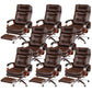 Fixed Arms Leather Desk Chair Modern Adjustable Seat Height Swivel Chair with Wheels Coffee Nappa 8 Piece Set Clearhalo 'furn' 'furn_office_chair' 'Furniture' 'Office Chairs' 'Office Furniture' 'office_chair' 6844750