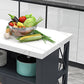 Modern Kitchen Island Table Dining Room Prep Table with Storage Cabinet
