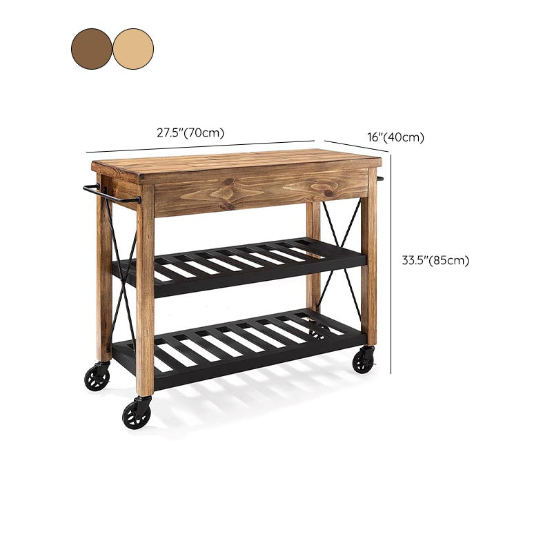 Cucina in legno massiccio rotolante Isola da pranzo Cucina da pranzo con portavalliera
