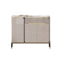 Glam Style Credenza Stone Buffet Credenza with Cabinets and Drawers 39"L x 14"W x 37"H Clearhalo 'buffet_sideboard' 'Buffets & Sideboards' 'furn' 'furn_buffet_sideboard' 'Furniture' 'Kitchen & Dining Furniture' 6844886
