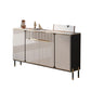 Glam Style Credenza Stone Buffet Credenza with Cabinets and Drawers 63"L x 14"W x 37"H Clearhalo 'buffet_sideboard' 'Buffets & Sideboards' 'furn' 'furn_buffet_sideboard' 'Furniture' 'Kitchen & Dining Furniture' 6844887