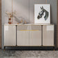 Glam Style Credenza Stone Buffet Credenza with Cabinets and Drawers Clearhalo 'buffet_sideboard' 'Buffets & Sideboards' 'furn' 'furn_buffet_sideboard' 'Furniture' 'Kitchen & Dining Furniture' 6844888