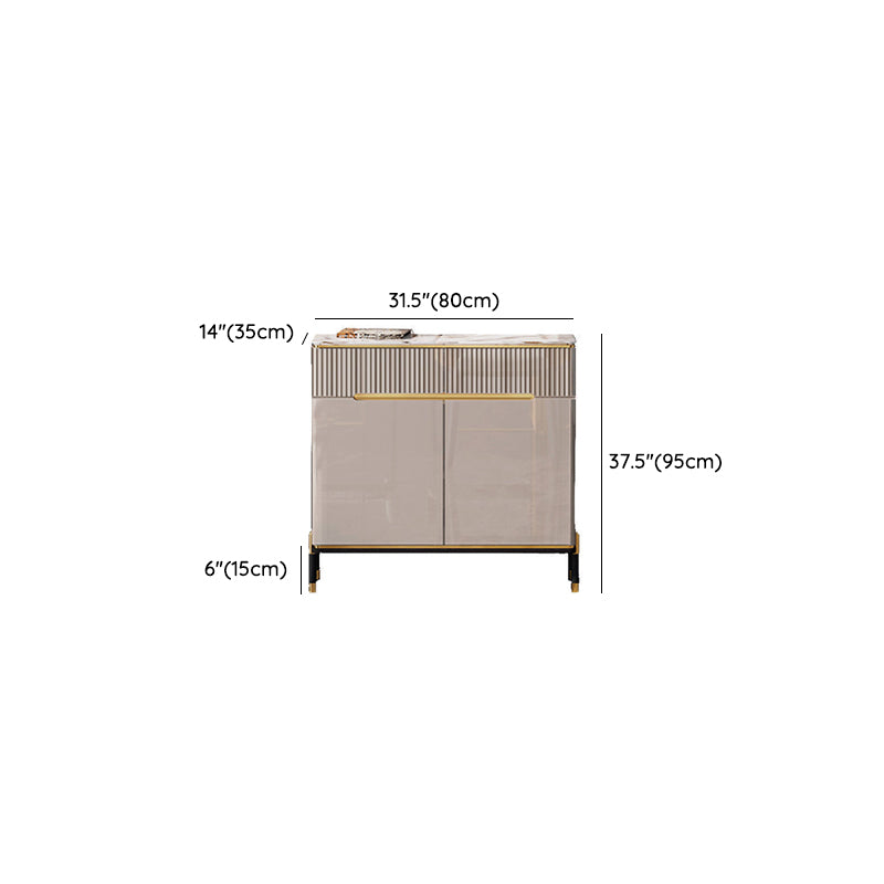 Glam Style Credenza Stone Buffet Credenza with Cabinets and Drawers Clearhalo 'buffet_sideboard' 'Buffets & Sideboards' 'furn' 'furn_buffet_sideboard' 'Furniture' 'Kitchen & Dining Furniture' 6844896