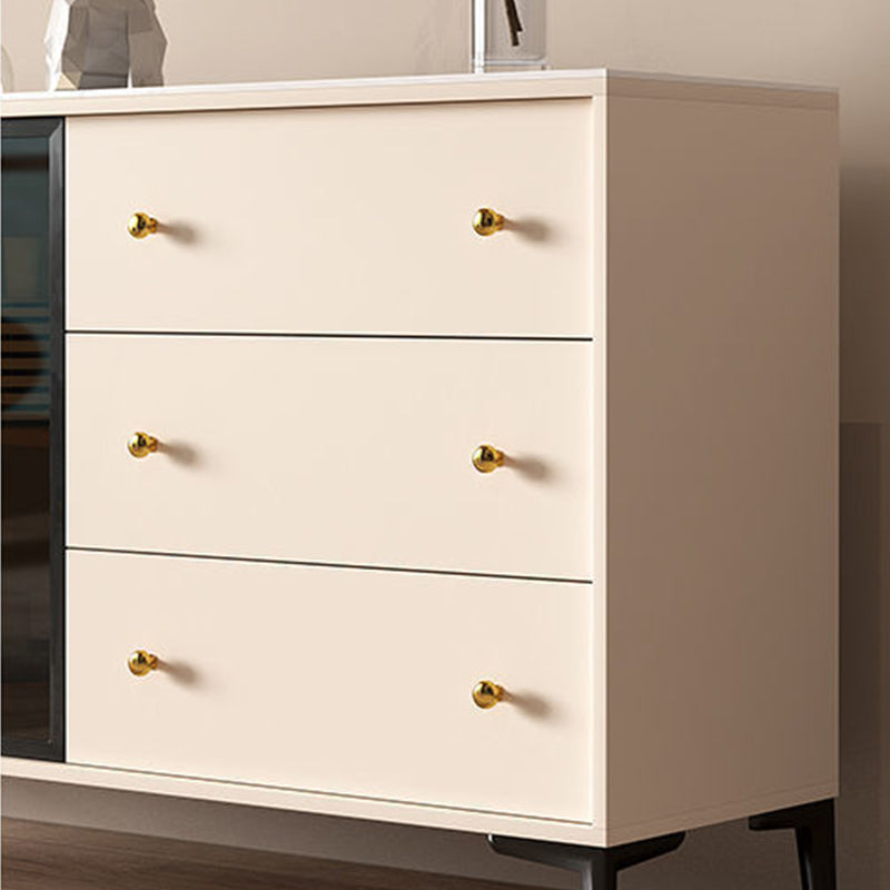 Tavolo a buffet in pietra glam a scaffalatura regolabile credenza a buffet con cassetti e armadi