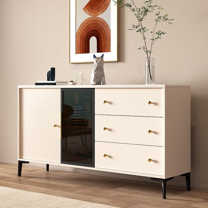 Tavolo a buffet in pietra glam a scaffalatura regolabile credenza a buffet con cassetti e armadi