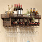 Wall Mounted Wine Rack Metal Wine Bottle & Glass Rack for Kitchen