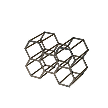 Tabletop Glam Style Wine Rack Metal Wine Bottle Rack for Living Room 13"L x 7"W x 9"H Black 1 Piece Clearhalo 'furn' 'furn_wine_racks' 'Furniture' 'Kitchen & Dining Furniture' 'Wine Racks' 'wine_racks' 6844960