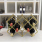 Tabletop Glam Style Wine Rack Metal Wine Bottle Rack for Living Room 16"L x 7"W x 11"H Gold 1 Piece Clearhalo 'furn' 'furn_wine_racks' 'Furniture' 'Kitchen & Dining Furniture' 'Wine Racks' 'wine_racks' 6844961