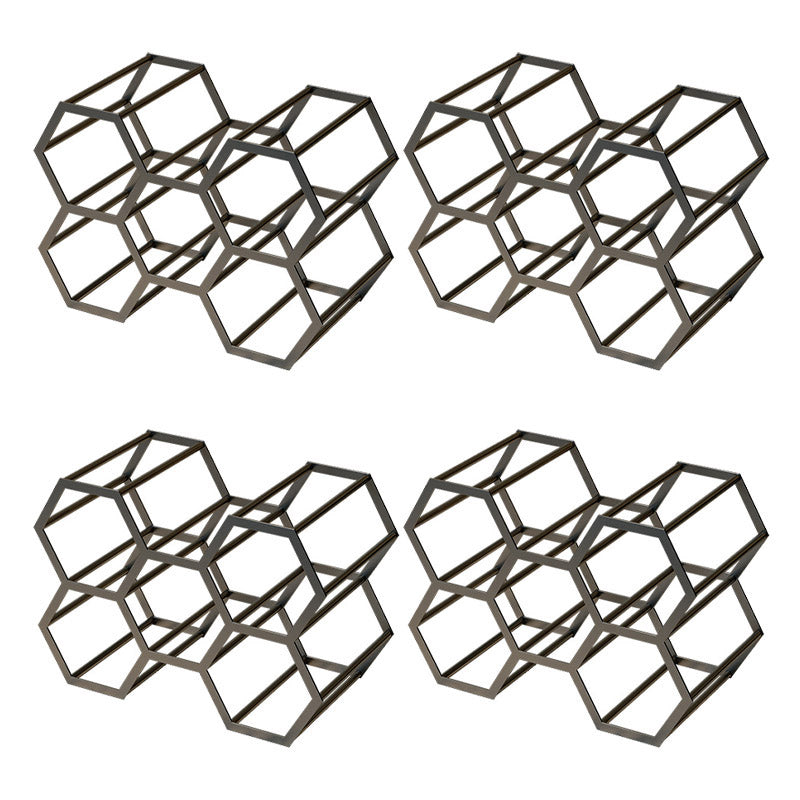 Tabletop Glam Style Wine Rack Metal Wine Bottle Rack for Living Room 13"L x 7"W x 9"H Black 4 Piece Set Clearhalo 'furn' 'furn_wine_racks' 'Furniture' 'Kitchen & Dining Furniture' 'Wine Racks' 'wine_racks' 6844963