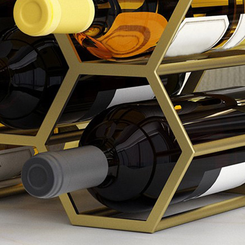 Tabletop Glam Style Wine Rack Metal Wine Bottle Rack for Living Room Clearhalo 'furn' 'furn_wine_racks' 'Furniture' 'Kitchen & Dining Furniture' 'Wine Racks' 'wine_racks' 6844970