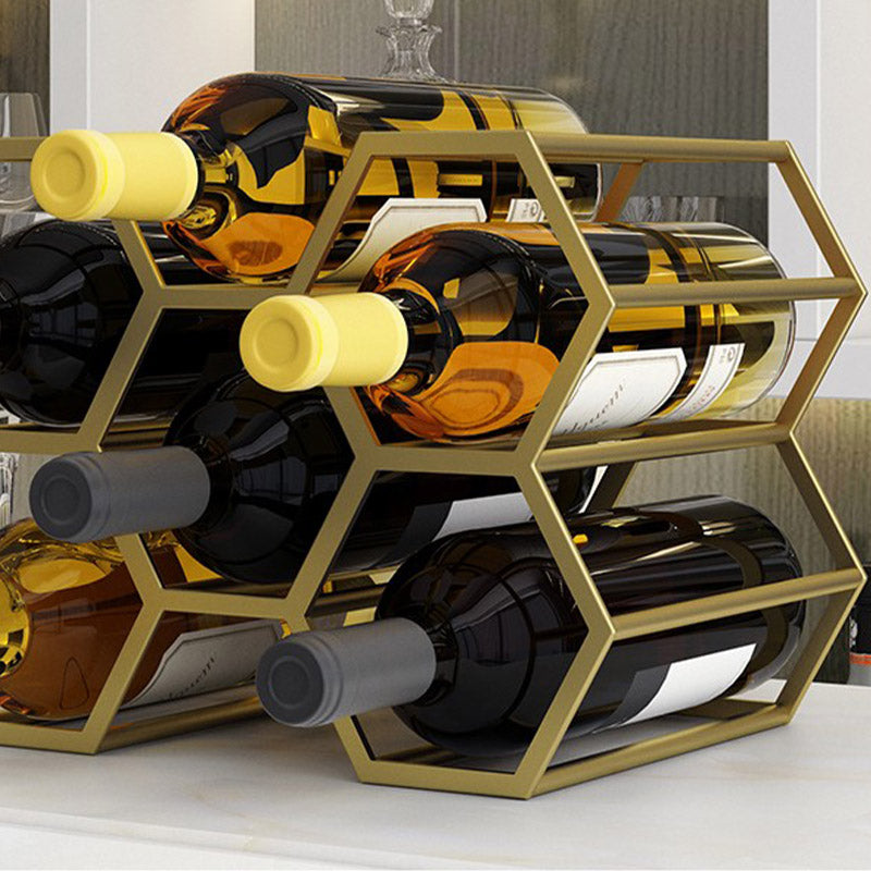 Tabletop Glam Style Wine Rack Metal Wine Bottle Rack for Living Room Clearhalo 'furn' 'furn_wine_racks' 'Furniture' 'Kitchen & Dining Furniture' 'Wine Racks' 'wine_racks' 6844973
