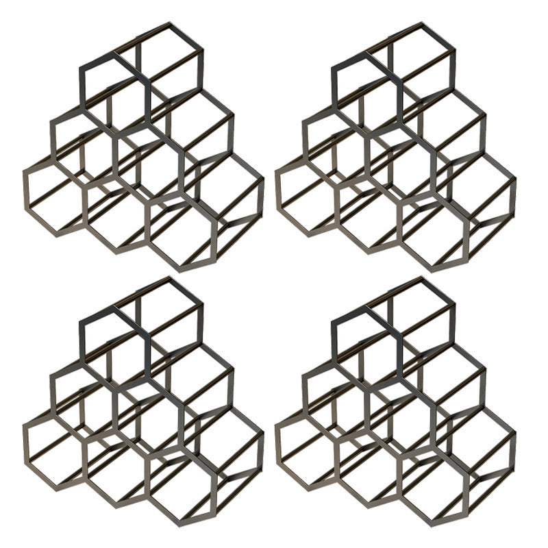 Tabletop Glam Style Wine Rack Metal Wine Bottle Rack for Living Room 13"L x 7"W x 13"H Black 4 Piece Set Clearhalo 'furn' 'furn_wine_racks' 'Furniture' 'Kitchen & Dining Furniture' 'Wine Racks' 'wine_racks' 6844974