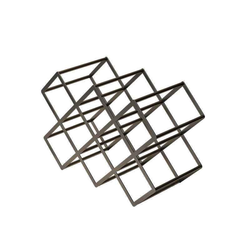 Tabletop Glam Style Wine Rack Metal Wine Bottle Rack for Living Room 16"L x 7"W x 11"H Black 1 Piece Clearhalo 'furn' 'furn_wine_racks' 'Furniture' 'Kitchen & Dining Furniture' 'Wine Racks' 'wine_racks' 6844979
