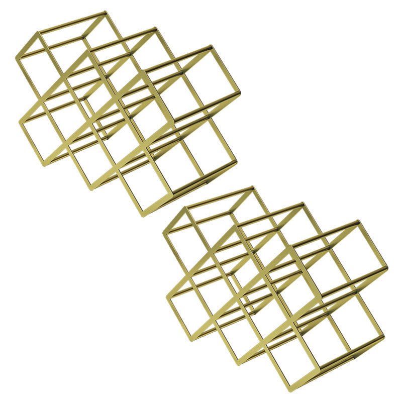 Tabletop Glam Style Wine Rack Metal Wine Bottle Rack for Living Room 16"L x 7"W x 11"H Gold 2 Piece Set Clearhalo 'furn' 'furn_wine_racks' 'Furniture' 'Kitchen & Dining Furniture' 'Wine Racks' 'wine_racks' 6844982