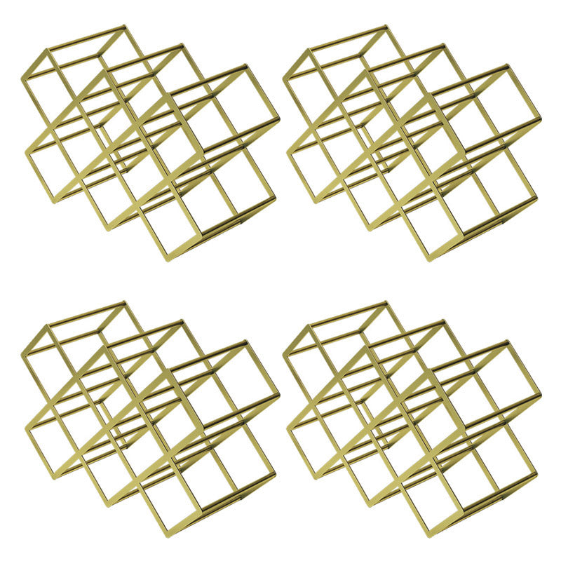 Tabletop Glam Style Wine Rack Metal Wine Bottle Rack for Living Room 16"L x 7"W x 11"H Gold 4 Piece Set Clearhalo 'furn' 'furn_wine_racks' 'Furniture' 'Kitchen & Dining Furniture' 'Wine Racks' 'wine_racks' 6844983