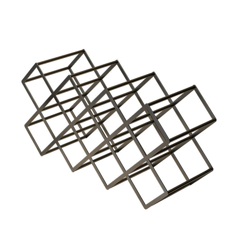 Tabletop Glam Style Wine Rack Metal Wine Bottle Rack for Living Room 21"L x 7"W x 11"H Black 1 Piece Clearhalo 'furn' 'furn_wine_racks' 'Furniture' 'Kitchen & Dining Furniture' 'Wine Racks' 'wine_racks' 6844984