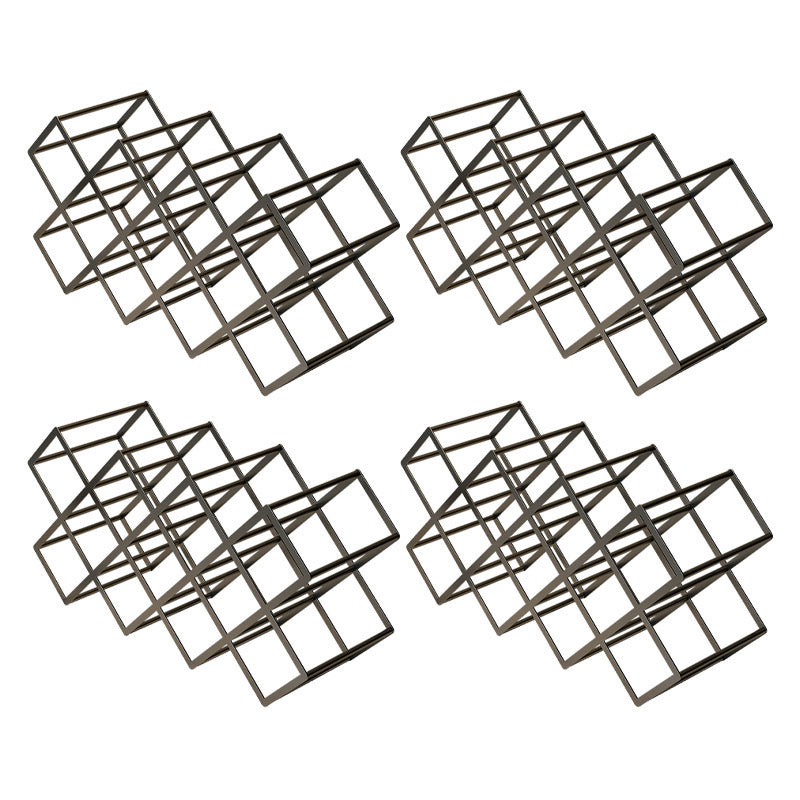 Tabletop Glam Style Wine Rack Metal Wine Bottle Rack for Living Room 21"L x 7"W x 11"H Black 4 Piece Set Clearhalo 'furn' 'furn_wine_racks' 'Furniture' 'Kitchen & Dining Furniture' 'Wine Racks' 'wine_racks' 6844986