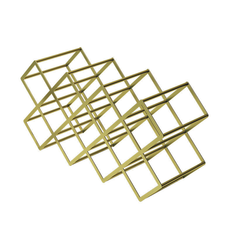 Tabletop Glam Style Wine Rack Metal Wine Bottle Rack for Living Room 21"L x 7"W x 11"H Gold 1 Piece Clearhalo 'furn' 'furn_wine_racks' 'Furniture' 'Kitchen & Dining Furniture' 'Wine Racks' 'wine_racks' 6844987