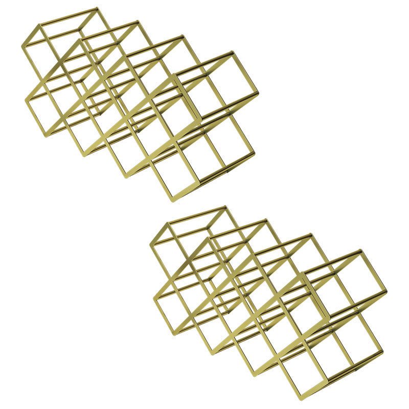 Tabletop Glam Style Wine Rack Metal Wine Bottle Rack for Living Room 21"L x 7"W x 11"H Gold 2 Piece Set Clearhalo 'furn' 'furn_wine_racks' 'Furniture' 'Kitchen & Dining Furniture' 'Wine Racks' 'wine_racks' 6844988