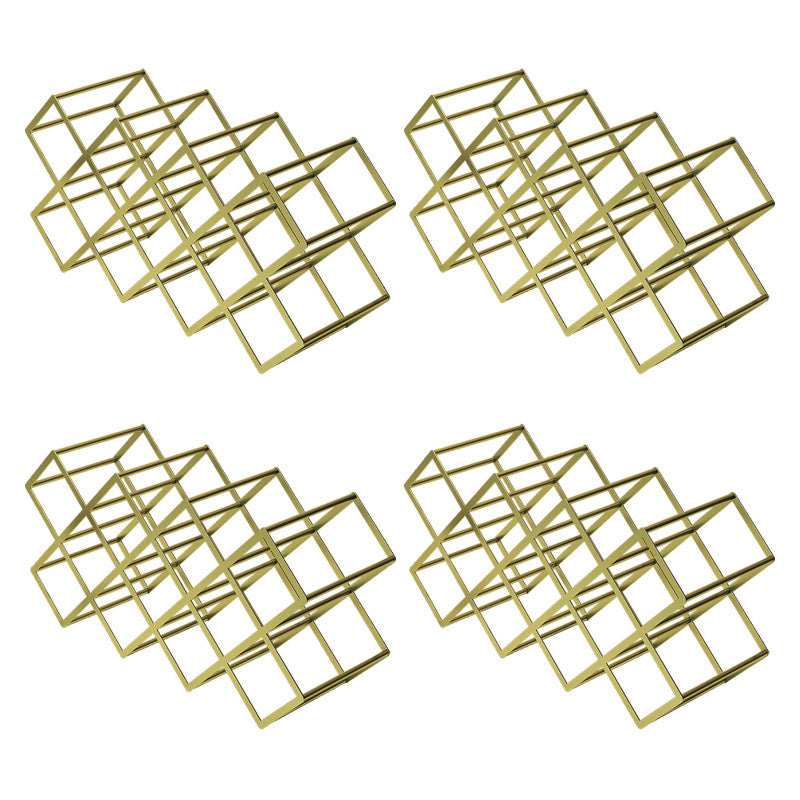 Tabletop Glam Style Wine Rack Metal Wine Bottle Rack for Living Room 21"L x 7"W x 11"H Gold 4 Piece Set Clearhalo 'furn' 'furn_wine_racks' 'Furniture' 'Kitchen & Dining Furniture' 'Wine Racks' 'wine_racks' 6844989