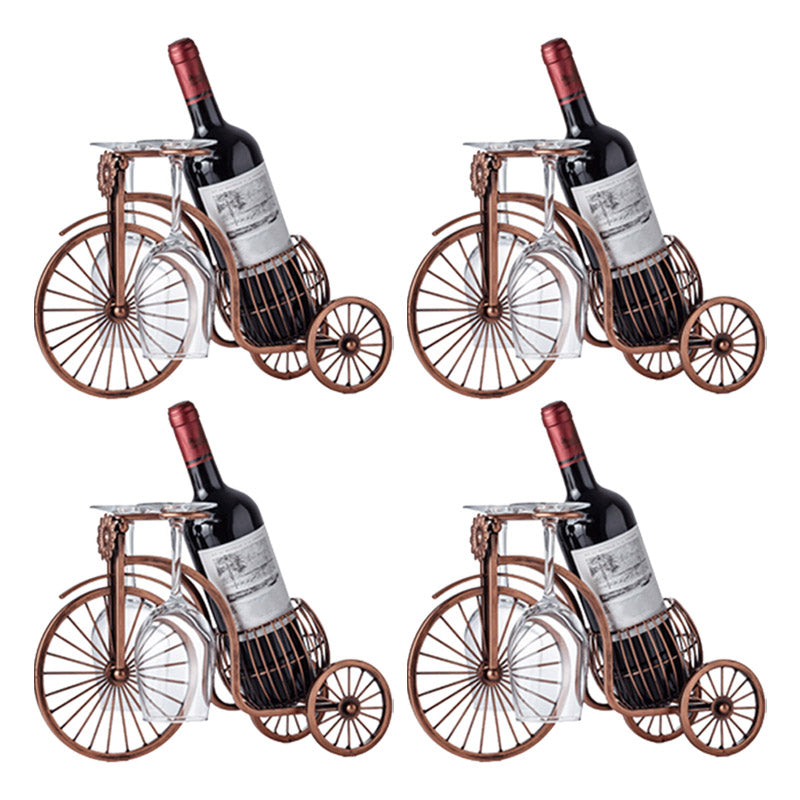 Glam Tabletop Wine Rack Metal Wine Bottle & Glass Rack for Living Room Bronze 4 Piece Set Clearhalo 'furn' 'furn_wine_racks' 'Furniture' 'Kitchen & Dining Furniture' 'Wine Racks' 'wine_racks' 6845021