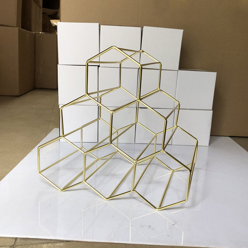 Portabottiglie in metallo con piano glam in metallo per soggiorno per soggiorno