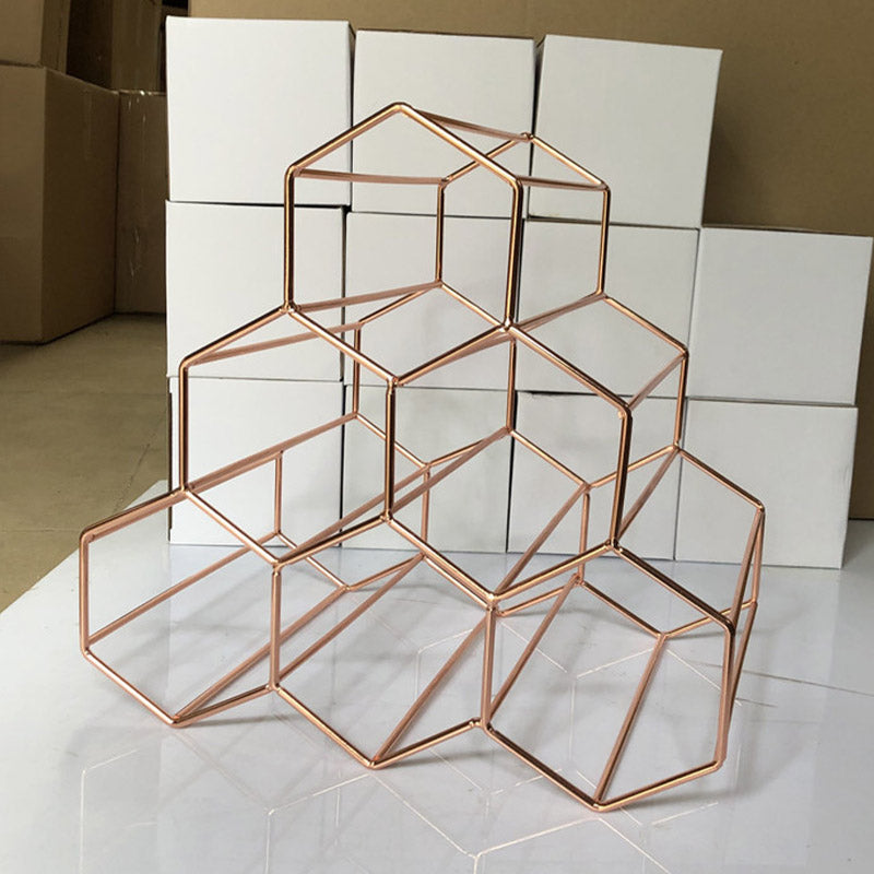 Pitch de botella de vino de vinos Glam de encimera Glam Rack para sala de estar para sala de estar