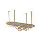 Glam Hanging Wine Rack Metal Wine Bottle & Glass Rack for Living Room 39.5"L x 14"W x 18"H Brass 1 Piece Clearhalo 'furn' 'furn_wine_racks' 'Furniture' 'Kitchen & Dining Furniture' 'Wine Racks' 'wine_racks' 6845056
