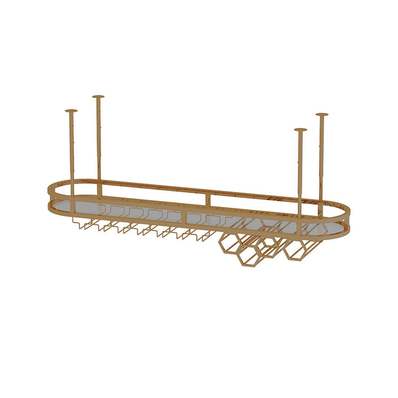 Glam Hanging Wine Rack Metal Wine Bottle & Glass Rack for Living Room Clearhalo 'furn' 'furn_wine_racks' 'Furniture' 'Kitchen & Dining Furniture' 'Wine Racks' 'wine_racks' 6845058