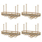 Glam Hanging Wine Rack Metal Wine Bottle & Glass Rack for Living Room 39.5"L x 14"W x 18"H Gold 4 Piece Set Clearhalo 'furn' 'furn_wine_racks' 'Furniture' 'Kitchen & Dining Furniture' 'Wine Racks' 'wine_racks' 6845075