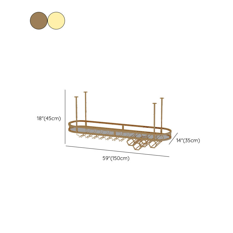 Glam Hanging Wine Rack Metal Wine Bottle & Glass Rack for Living Room Clearhalo 'furn' 'furn_wine_racks' 'Furniture' 'Kitchen & Dining Furniture' 'Wine Racks' 'wine_racks' 6845085