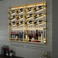 Metal Wine Rack Wine Wall Mounted Bottle & Glass Rack without Light for Dining Room