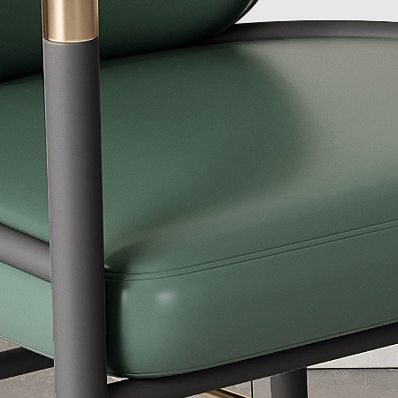 Dining Room Dining Arm Chair Faux Leather Upholstered Chair in Black Legs