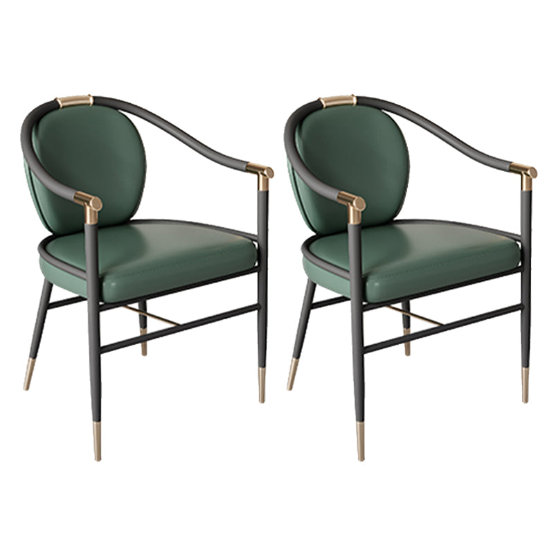 Dining Room Dining Arm Chair Faux Leather Upholstered Chair in Black Legs