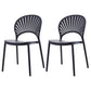 Plastic Dining Chair Modern Style Open Back Dining Side Chair