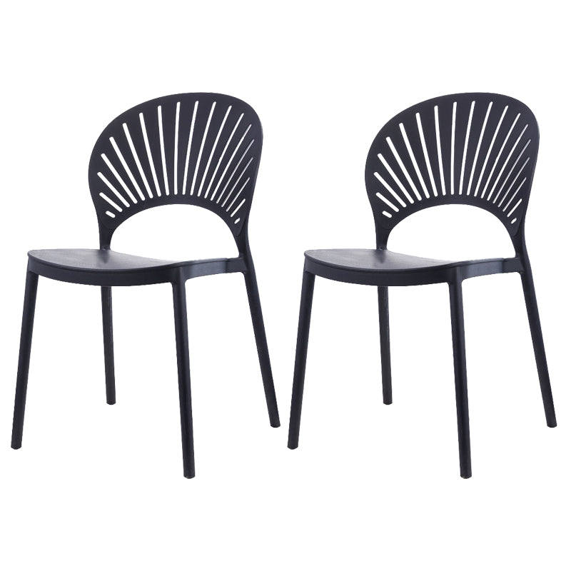 Plastic Dining Chair Modern Style Open Back Dining Side Chair