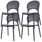 Plastic Dining Chair Modern Style Open Back Dining Side Chair