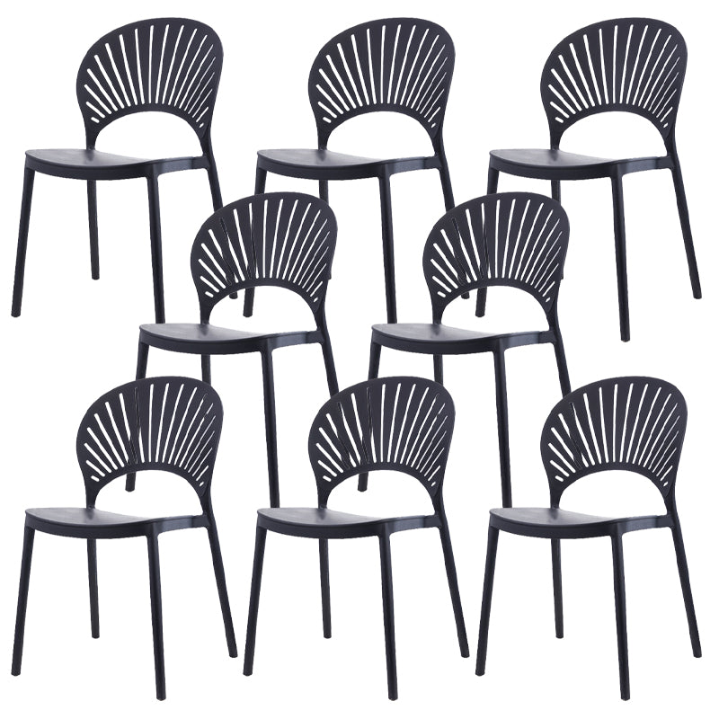 プラスチックダイニングチェアモダンスタイルオープンバックダイニングサイドチェア