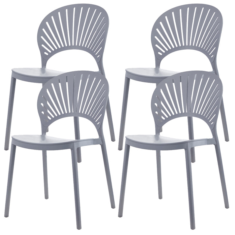 Plastic Dining Chair Modern Style Open Back Dining Side Chair
