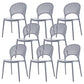Plastic Dining Chair Modern Style Open Back Dining Side Chair