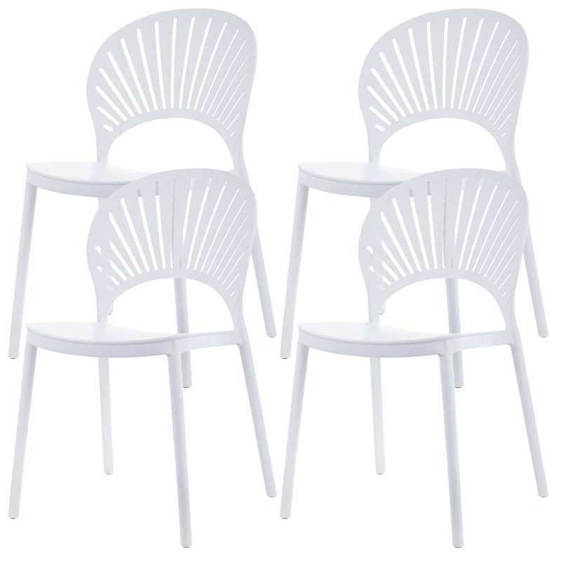 Plastic Dining Chair Modern Style Open Back Dining Side Chair
