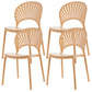 Plastic Dining Chair Modern Style Open Back Dining Side Chair
