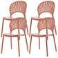 Plastic Dining Chair Modern Style Open Back Dining Side Chair