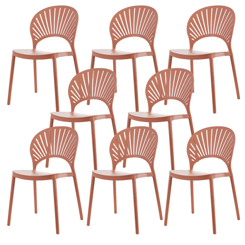 Plastic Dining Chair Modern Style Open Back Dining Side Chair