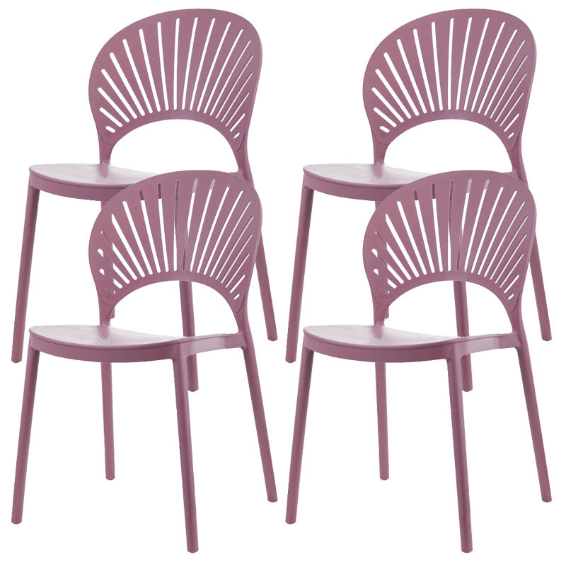 Silla de comedor de plástico estilo moderno silla lateral de comedor de espalda abierta