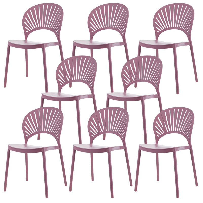 Plastic Dining Chair Modern Style Open Back Dining Side Chair