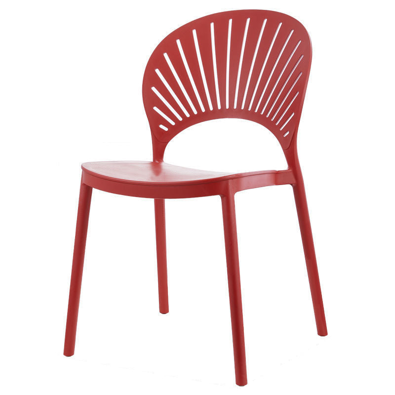 Plastic Dining Chair Modern Style Open Back Dining Side Chair