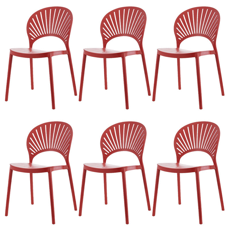 Plastic Dining Chair Modern Style Open Back Dining Side Chair