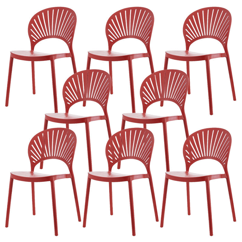 Plastic Dining Chair Modern Style Open Back Dining Side Chair